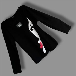 JFN Playboy Era Nagel Inspired Shadow Silhouette V-Neck Tunic Perfect New BNWT